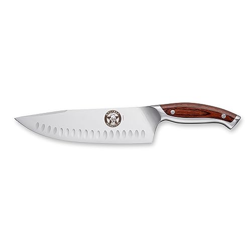 Ergo Chef Guy Fieri Knuckle Sandwich 8-Inch Chef's Knife 8081 Premium 7CR17MoV Stainless Steel Blade Hollow Ground blade Custom Style Tip, Ergonomic Pakkawood Handle