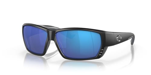 Costa Del Mar Man Sunglasses Matte Black Frame, Blue Mirror Lenses 62MM