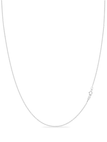 KEZEF 925 Sterling Silver Chain Necklace for Women, 1.3mm Silver Cable Chain, 24 Inch, with Spring-Ring Clasp, Italian Made