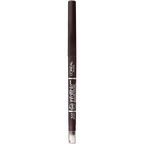 L'Oreal Paris Makeup Infallible Never Fail Original Mechanical Pencil Eyeliner with Built in Sharpener, Black Brown, 1 Count