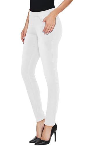 Hybrid & Company Women's Stretchy Slim Fit Skinny Leg Pull On Jean P45944SK White M