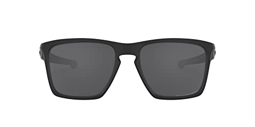 Oakley Men's OO9341 Sliver XL Rectangular Sunglasses, Matte Black/Grey Polarized, 57 mm