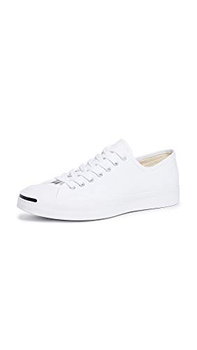 Converse Jack Purcell Canvas Sneakers, White/White/Black, 11.5 US Women/10 US Men