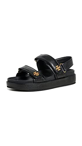 Tory Burch Women's Kira Two Band Sport Sandals, Perfect Black, 8 Medium US