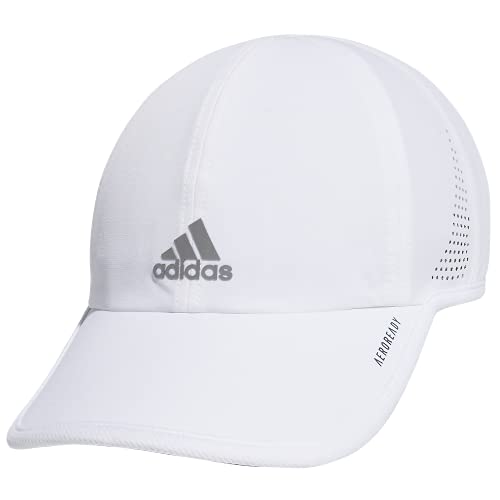 adidas Women's Superlite 2 Relaxed Adjustable Performance Hat, White/Silver Reflective, One Size