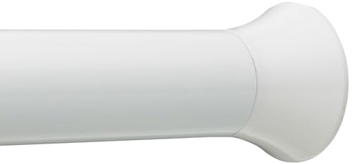 Amazon Basics Tension Curtain Rod, Adjustable 54-90' Width - White, Classic Finial