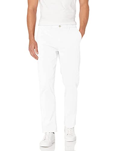 Tommy Hilfiger Men's Stretch Chino Pants in Custom Fit, Bright White, 36W x 32L