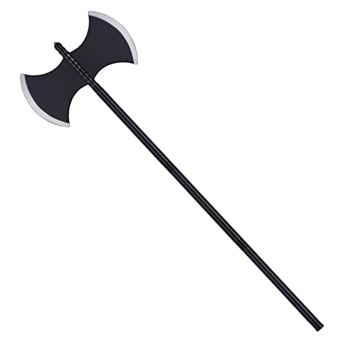 Dxhycc Viking Medieval Costume Axe Fake Blade Costume Battle Axe Costume Axe Prop Accessory for Adults and Kids Black