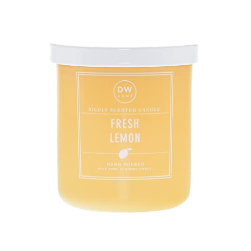DW Home Hand Poured Richly Scented Medium Single Wick Candle with Metal Lid, (9.3 oz.) (Fresh Lemon)