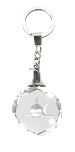 Deluxebase Crystal Silhouette Keychains - Shark from Crystal Glass Animal Keyring for Women, Men, Boys and Girls., Clear, M