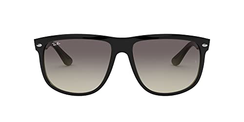 Ray-Ban RB4147 Boyfriend Square Sunglasses, Black/Grey Gradient Dark Grey, 60 mm