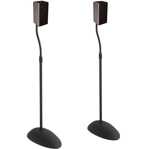 ECHOGEAR Universal Speaker Stands - Height Adjustable with Universal Compatibility - Works with Vizio, Klipsch, Bose & More - includes Built-in Cable Management - Great for Rear Surround Sound - Pair