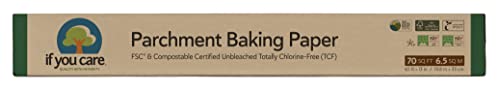 If You Care Parchment Baking Paper Sheets,Roll 70 Sq Ft Roll, Unbleached, Chlorine Free, Greaseproof, Silicone Coated, Standard Size, Fits 13 Inch Pans