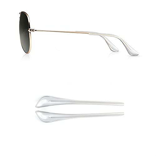 Sunglass Temple Tips,Replacement Ear Sock Glasses End Tips/Eye Tips Retainer,Eyeglasses Piece Tube Sleeve Anti-Slip for Aviator Sunglass Eye Glasses Frames/Thin Metal Eyewear Frame(Clear)