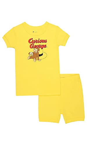 Curious George Girls' Little 2-Piece Snug-fit Organic Cotton Pajama Set, Soft & Cute for Kids, Banana George, 3T