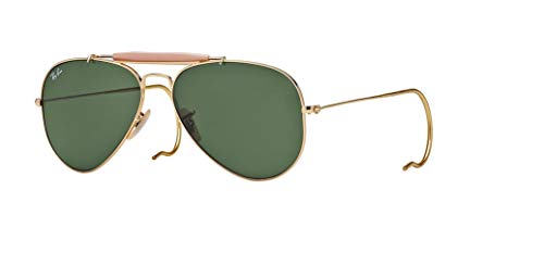 Ray-Ban RB3030 OUTDOORSMAN L0216 58M Arista/Green Crystal Sunglasses For Men For Women + BUNDLE with Designer iWear Eyewear Kit