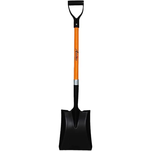 Ashman Heavy-Duty Transfer Shovel (1-Pack) with 41-Inch long Durable Handle and Blade- Ideal for Construction, Landscaping, Gardening, and Snow Removal- Durable, Rust-Resistant, and Multipurpose Scoop