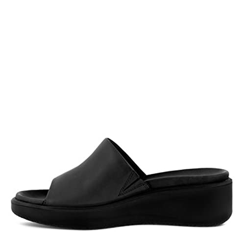 ECCO Women's Flowt Luxery Wedge Slide Sandal, Black, 7-7. 5