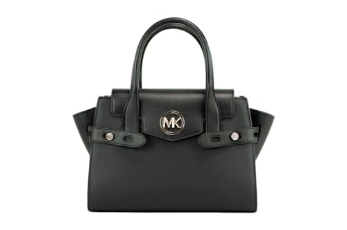 Michael Kors Carmen Medium Faux Leather Belted Satchel Black