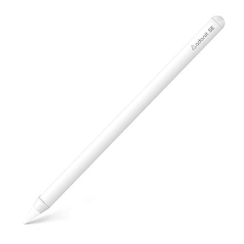 Adonit SE(White) Magnetically Attachable Palm Rejection Pencil for Writing/Drawing Stylus Compatible w iPad 6th-10th, iPad Mini 5th/6th, iPad Air 3rd-5th, iPad Pro 11' 1st-4th, iPad Pro 12.9' 3rd-6th