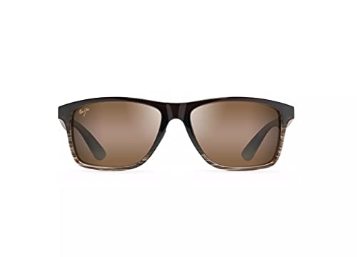 Maui Jim Men's Onshore Polarized Rectangular Sunglasses, Chocolate Fade/HCL Bronze, Large