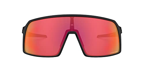 Oakley Men's OO9406 Sutro Rectangular Sunglasses, Matte Black/Prizm Trail Torch, 37 mm