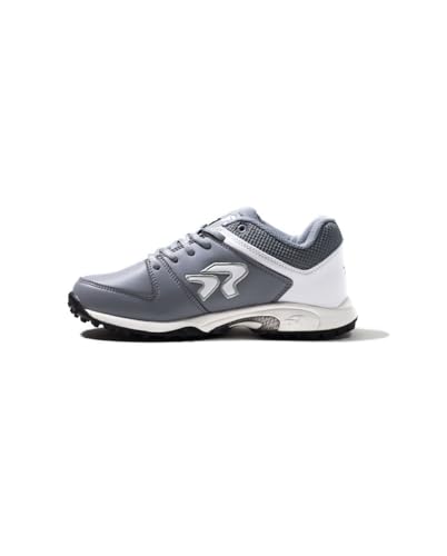 Ringor Flite Softball Turf Shoes - Lightweight and Durable Softball Shoes for Women - Charcoal and White - Size 7