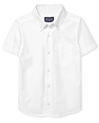 The Children's Place,boys,Short Sleeve Oxford Shirt,White,Medium