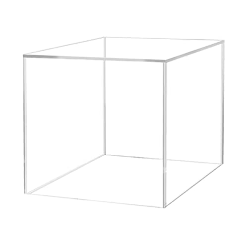 9 Inch Acrylic Display Riser Box with One Open Side No Lid Versatile Clear Square Lucite Retail Product Platform and Merchandise Storage Bin No Assembly by Marketing Holders