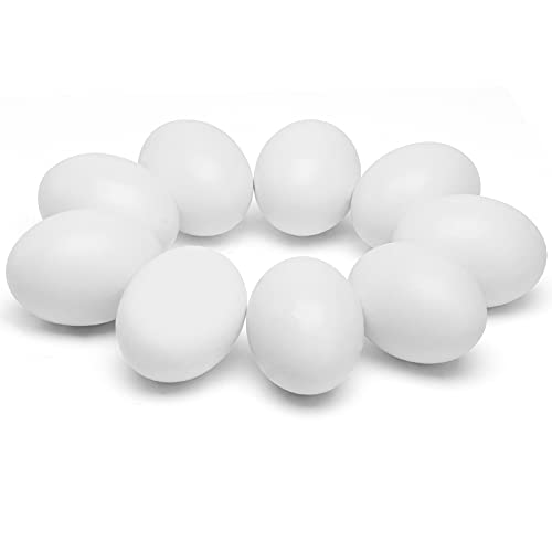 SallyFashion Wooden Fake Eggs,9 Pieces White Wooden Easter Egg Wood Eggs for Crafts Easter Home Decor