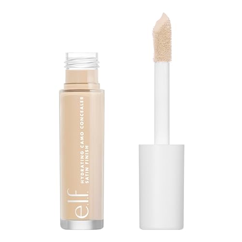 e.l.f. Hydrating Camo Concealer, Lightweight, Full Coverage, Long Lasting, Conceals, Corrects, Covers, Hydrates, Highlights, Light Ivory, Satin Finish, 25 Shades, All-Day Wear, 0.20 Fl Oz