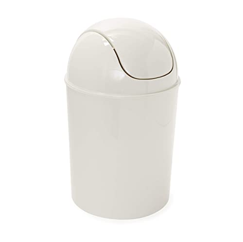 Umbra Mini Waste Can, 1.25 Gallon with Swing Lid (Linen)