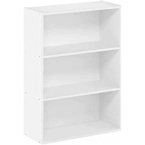 Furinno Pasir 3-Tier Open Shelf Bookcase, Plain White