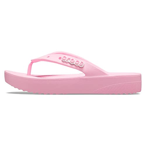 Crocs Women's Classic Flip Flops, Platform Sandals, Flamingo, Numeric_7