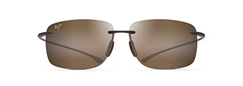 Maui Jim Men's and Women's Hema Polarized Rimless Sunglasses, Rootbeer Matte/HCL Bronze, Large