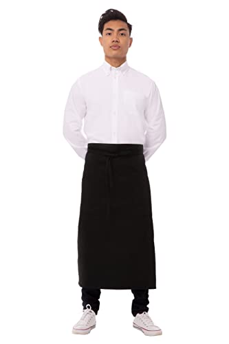 Chef Works Unisex Two Pocket Bistro Apron, Black, One Size