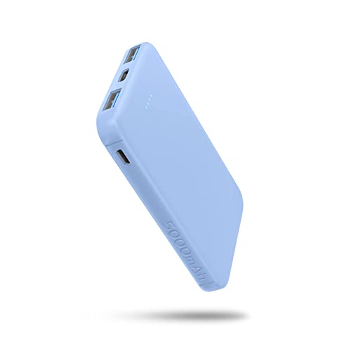 VANYUST S22 Portable Charger, Power Bank, 5000mAh USB-C Out Fast Charging External Battery Pack Compatible for iPhone 15 14 13 12 11 X Samsung S22 S21 Google iPad etc(Blue)