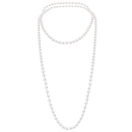 Flapper Pearls 1920s Faux Pearls Pendants Long Fake Pearls Necklace 58'(1piece) for Women Jewelry