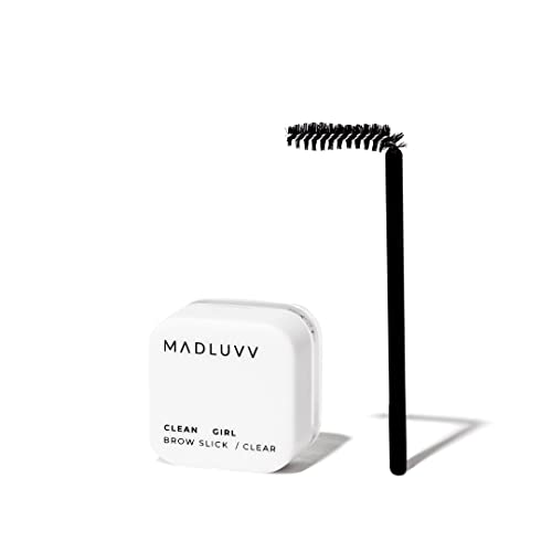MADLUVV Clean Girl Brow Slick Clear Eyebrow Styling Gel for a Natural Looking Polished Finish with a Strong Hold, Vegan and Cruelty Free (Small)