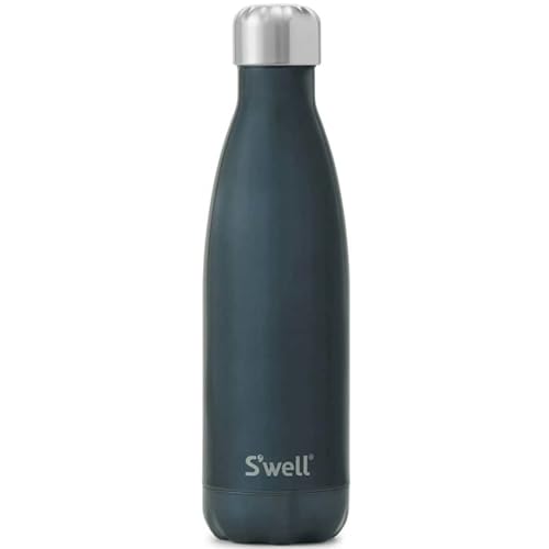 S'well Stainless Steel Water Bottle, 17oz, Blue Suede, Triple-Layered Vacuum Insulated Containers Keeps Drinks Cold for 36 Hours and Hot for 18, BPA Free, Perfect for On the Go