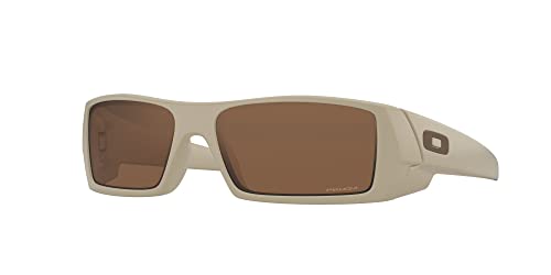 Oakley Men's OO9014 Gascan Rectangular Sunglasses, Desert Tan/Prizm Tungsten, 60 mm