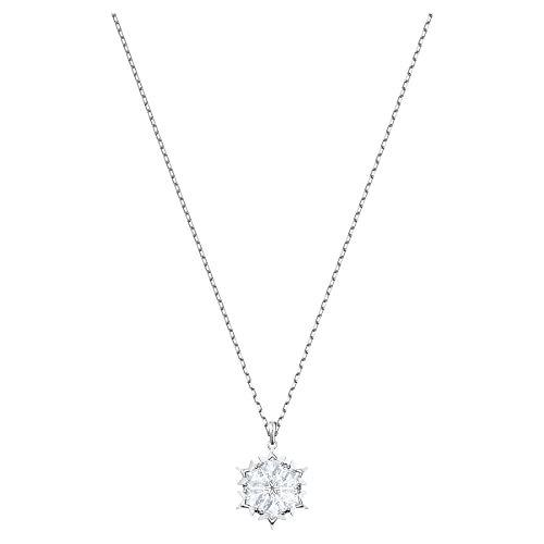 Swarovski Magic Pendant Necklace, Snowflake Motif with Clear Crystals in a Rhodium-Finished Setting, Part of the Swarovski Magic Collection