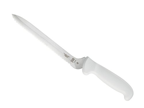 Mercer Culinary Ultimate White, 8 Inch Wavy Edge Offset Utility Knife