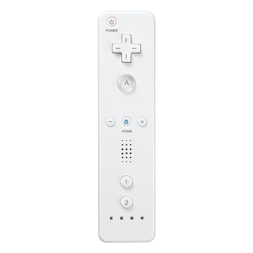 MOLICUI Wii Remote Controller,Wireless Remote Gamepad Controller for Nintend Wii and Wii U,with Silicone Case and Wrist Strap(No Motion Plus),White