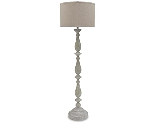 Signature Design by Ashley Bernadate Cottage 61' Candlestick Design Floor Lamp, Whitewash