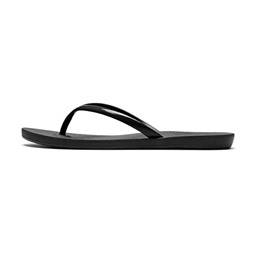 OKABASHI Women's Shoreline Flip Flop (Black, 11) | Sculpted Footbed for All-Day Comfort | Slip-Resistant & Waterproof | Sustainably Made in the USA