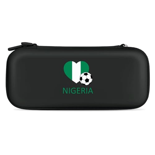 Love Nigeria Soccer Slim Carrying Case with 15 Game Cartridges Compatible with Switch Hard Portable Travel Carry Case Black-Style