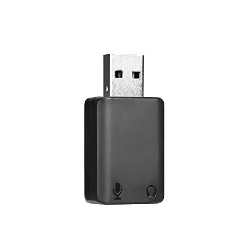 BOYA USB to 3.5mm Audio Adapter External USB Stereo Sound Card with TRRS/TRS 3-Pole 3.5mm Microphone and Headphone Jack for Windows/Mac/PC/Laptop/Desktop/PS4/PS5 by-EA2
