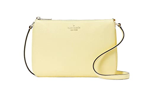 Kate Spade Leila Triple Gusset Crossbody Pebbled Leather Shoulder Bag, Yellow Margarita