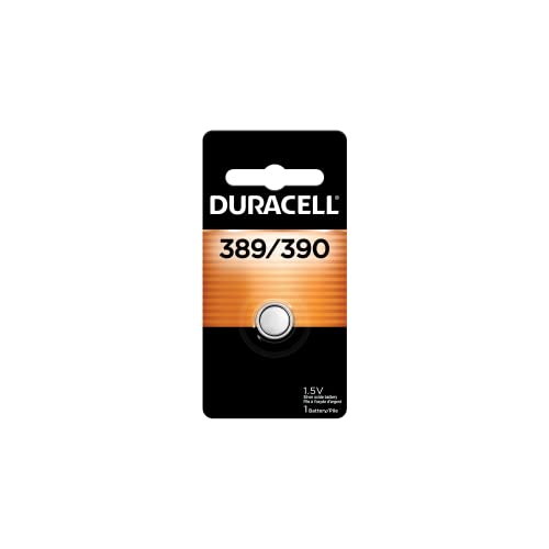 Duracell 389/390 Silver Oxide Button Battery, 1 Count Pack, 389/390 1.5 Volt Battery, Long-Lasting for Watches, Medical Devices, Calculators, and More